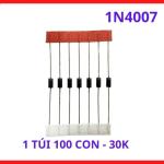 Diode 1N4007 Gói 100 Con, Linh Kiện Chỉnh Lưu AC DC Cho Bộ Sạc Bình Ắc Quy, Đèn LED Và Mạch Nguồn, linh kiện máy hàn.