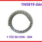 Diode Schottky 1N5819 Dán SMD, Gói 50 Con, Diode Chỉnh Lưu 40V 1A Sụt Áp Thấp, Chống Đảo Cực Nguồn, Nguồn Xung, Arduino ESP32 STM32 Và PCB Electronics