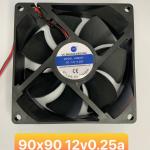 Quạt hút 12V 0.25A kích thước 90x90x25 chính hãng chất lượng cao, lưu lượng khí ổn định chuyên dùng cho tủ máy và thiết bị viễn thông hiện đại