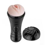 Âm đạo giả đèn pin Pussy 7 chế độ rung, cốc thủ dâm cầm tay dành cho nam giới trưởng thành, thiết kế ngụy trang dạng đèn pin màu đen, chất liệu ABS và silicone theo thông tin nhà bán lẻ, sử dụng 3 pin AAA