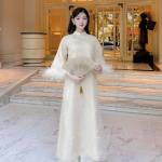 Áo dài nữ cách tân lụa gấm Thái Tuấn cao cấp, thiết kế tinh tế, giá sỉ tận xưởng, phù hợp nhiều vóc dáng, hot trend Tết