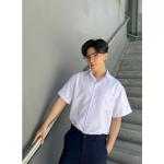 Áo sơ mi học sinh nam cấp 2,3 tay ngắn trắng, chất liệu Kate mềm thoáng mát, form chuẩn, thoải mái, bền đẹp