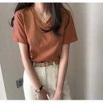 Áo thun nữ cổ tim cotton cao cấp, phong cách Hàn Quốc, trẻ trung, dễ phối đồ, phù hợp đi học, đi chơi, dạo phố, tạo điểm nhấn cá tính cho outfit hàng ngày.