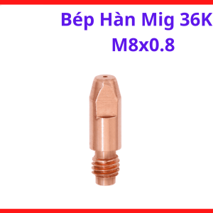 Béc hàn MIG 36KD ren M8 size 0.8mm, phụ kiện hàn mig CO2 bằng đồng cho súng hàn 350A và gia công inox thép mỏng