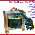Biến áp nguồn vào 0V 380V ra 0V 36V, 19V 0V 19V, 0V 9V, 27V 0V 27V, 0V 26V, linh kiện cho tủ điện công nghiệp, cấu trúc lõi sắt từ giúp giảm nhiễu, hiệu suất cấp nguồn ổn định, chịu nhiệt bền bỉ, vật liệu chất lượng, giải pháp sửa chữa bo nguồn.