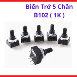 Biến trở 5 chân B102 1K điều chỉnh tín hiệu trong các thiết bị điện tử độ bền vượt trội cấu trúc chân hàn chắc chắn sản phẩm uy tín cho mọi kỹ sư phần cứng và xưởng sửa chữa điện tử dân dụng