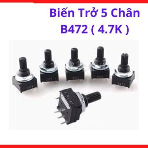 Biến Trở 5 Chân B472 4.7K chất lượng cao, linh kiện điều chỉnh tín hiệu analog ổn định cho bo mạch điện tử, độ chính xác tốt, chân cắm chắc chắn, lựa chọn hàng đầu cho thợ sửa chữa và nhà sáng tạo phần cứng mạch điện