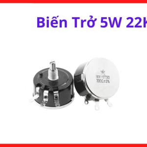 Chiết áp 5W 22K dùng cho mạch nguồn và thiết bị điện công suất trục xoay đầm tay linh kiện chính hãng độ bền bỉ cao hoạt động bền vững cùng thời gian cho mọi dự án kỹ thuật điện tử công nghiệp lớn