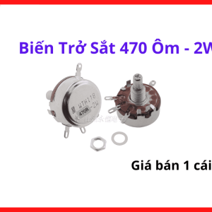 Biến trở điều chỉnh 470 Ôm công suất 2W kết cấu thân kim loại bền bỉ cùng thời gian, độ chính xác cao sai số thấp, linh kiện không thể thiếu cho tủ điện điều khiển và máy móc, thiết bị điện chuyên dụng
