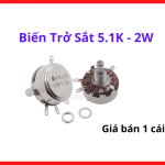 Điện trở chỉnh dòng 5.1K 2W vỏ sắt chắc chắn chống chịu va đập tốt trong môi trường làm việc khắc nghiệt, giải pháp tinh chỉnh thông số mạch điện ổn định cho thợ kỹ thuật, linh kiện điện tử cao cấp