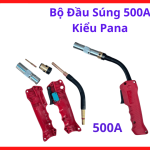 Bộ đầu súng MIG 500A kiểu Pana, phụ kiện súng hàn MIG công nghiệp chịu dòng cao 500A, đầu súng hàn MIG gồm cổ cong chụp khí bép hàn và sứ chia khí giúp ổn định hồ quang, linh kiện máy hàn MIG cho xưởng cơ khí nặng