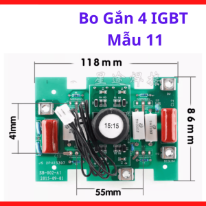 Bo Gắn 4 IGBT Mẫu 11, bo mạch máy hàn inverter dùng gắn 4 sò công suất IGBT cho hệ thống nguồn điện tử tải lớn, linh kiện sửa máy hàn công suất thực tế, kho linh kiện máy hàn.