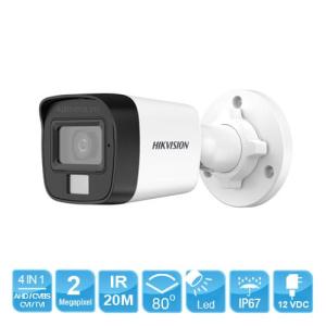 Camera Hikvision ColorVu 2MP DS-2CE16D0T-EXLF, ống kính 3.6mm, hình ảnh chuẩn 1080P, chống nước IP67, hỗ trợ 4 tín hiệu, ánh sáng đầy đủ 24/7, bảo hành chính hãng