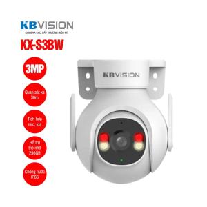 Camera an ninh Wifi KBVISION KX-S3BW 3.0MP, Full Color, đàm thoại 2 chiều, chống nước IP66, AI Smart Tracking, cảnh báo tức thời, quan sát rõ nét ngày đêm