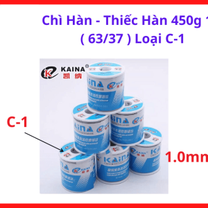 Thiếc Hàn 450G Dây 1mm Loại C-1, Chì Hàn 63/37 Dùng Cho Hàn Linh Kiện, Board Máy Hàn Và Mạch Điều Khiển, kho linh kiện máy hàn.