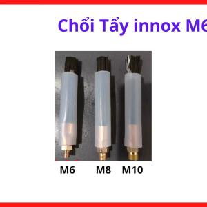 Chổi tẩy mối hàn inox ren M6, phụ kiện máy điện hóa inox dùng sợi carbon dẫn điện cho vệ sinh mối hàn TIG và inox 304