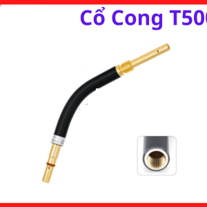 Cổ Cong T500 Súng Hàn MIG 500A, phụ kiện súng hàn mig công nghiệp, cổ cong đồng thau chịu nhiệt cao, dùng cho súng MIG P500 OTC500 hàn kết cấu thép và cơ khí công nghiệp nặng