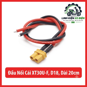 Đầu nối cái AMASS XT30U-F 18AWG dây 20cm, giắc XT30U 2PIN đầu cái, dây silicone, đầu nối nguồn pin LiPo, ESC, drone FPV, xe RC, máy bay mô hình, robot, động cơ điện và thiết bị DC