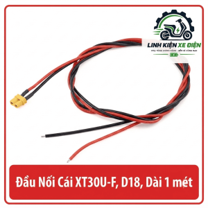 Đầu Nối Cái XT30U-F D18 Dài 1 Mét, Jack XT30U Nữ 2 Pin AMASS, Dây Nguồn 18AWG, Điện Áp DC 500V, Dòng Định Mức 15A, Dòng Tức Thời 30A, Dùng Cho Pin Lithium, RC, Drone FPV, ESC, Bộ Điều Khiển Nguồn DC, Linh Kiện Điện Tử