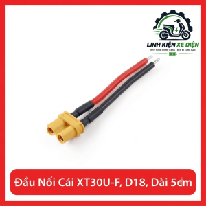Đầu Nối Cái XT30U-F D18 Dài 5cm, Đầu Nối XT30U-F Amass Nữ 2 Pin, Dây 18AWG 5cm, Đầu Cắm Nguồn DC Hàn Dây, Dùng Cho Pin LiPo, Drone FPV, Xe RC, ESC, Mạch Điện Và Thiết Bị Điện Tử, phụ kiện mô hình RC, dây nguồn pin