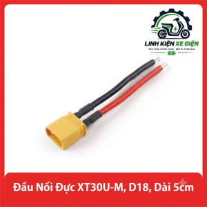 Đầu Nối Đực XT30U-M D18 Dài 5cm, Đầu Cắm XT30U-M Amass Nam 2 Pin, Dây 18AWG 50mm, Đầu Nối Nguồn DC Cho Pin LiPo, Drone FPV, ESC, Xe RC, Robot, Mạch Điều Khiển Và Thiết Bị Điện Tử, Phụ Kiện Mô Hình RC