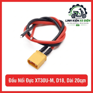 Đầu nối đực XT30U-M D18 dây dài 20cm, jack nguồn XT30 2 chân dùng kết nối pin và thiết bị điện tử tương thích, dây nối nguồn DC hỗ trợ lắp ráp mô hình điều khiển từ xa, thay thế đầu nối cũ và sửa chữa dây nguồn