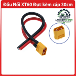 Đầu nối XT60 đực kèm cáp 30cm, jack XT60 male dây nguồn ngắn, đầu cắm pin LiPo, dây kết nối ESC, đầu nối pin drone FPV, xe RC, robot, thiết bị dùng nguồn DC, dây pigtail XT60 tiện lắp ráp