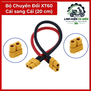 Dây chuyển đổi XT60 cái sang cái 20 cm, cáp nối nguồn pin LiPo, drone FPV, xe điều khiển RC và bộ điều tốc ESC, kết nối hai đầu XT60 đực tương thích, hỗ trợ bố trí dây điện gọn trong hệ thống nguồn DC
