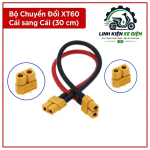 Dây chuyển đổi XT60 cái sang cái 30 cm, cáp nối nguồn pin LiPo, drone FPV, xe điều khiển RC và bộ điều tốc ESC, kết nối hai đầu XT60 đực tương thích, hỗ trợ bố trí dây điện gọn trong hệ thống nguồn DC