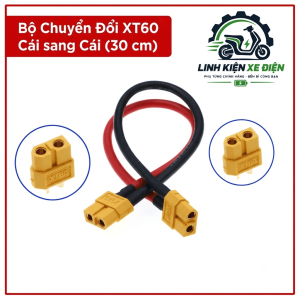 Dây chuyển đổi XT60 cái sang cái 30 cm, cáp nối nguồn pin LiPo, drone FPV, xe điều khiển RC và bộ điều tốc ESC, kết nối hai đầu XT60 đực tương thích, hỗ trợ bố trí dây điện gọn trong hệ thống nguồn DC