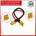 Dây chuyển đổi XT60 cái sang cái 50 cm, cáp nối nguồn pin LiPo, drone FPV, xe điều khiển RC và bộ điều tốc ESC, kết nối hai đầu XT60 đực tương thích, hỗ trợ bố trí dây điện gọn trong hệ thống nguồn DC