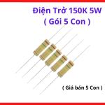 Điện Trở 150KΩ 5W Gói 5 Chiếc, Điện Trở Công Suất 150000 Ohm, Linh Kiện Máy Hàn, Board Công Suất, Nguồn Switching, Mạch Xả Tụ Cao Áp Và Thiết Bị Điện Tử
