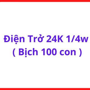Điện Trở 24KΩ 1/4W, Bịch 100 Con, Điện Trở 24000 Ohm Công Suất 0.25W, Linh Kiện Điện Tử Chân Cắm, Board Mạch Và DIY Điện Tử, kho linh kiện máy hàn.