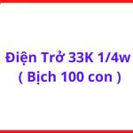 Điện Trở 33K Ohm 1/4W, Bịch 100 Con, Điện Trở Chân Cắm 33K, Dùng Cho Board Điều Khiển, Mạch Điện Tử Và Thiết Bị Điện Dân Dụng