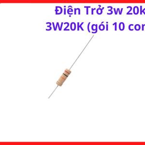 Điện Trở 3W20K 20KΩ, Gói 10 Con, Điện Trở Công Suất 3W, Dùng Cho Mạch Công Suất, Mạch Tín Hiệu, Máy Hàn Inverter Và Thiết Bị Điện Tử Công Nghiệp