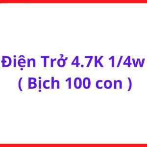 Điện Trở 4700 Ohm 1/4W Bịch 100 Con, Resistor Through Hole 4K7, Linh Kiện Điện Tử Dùng Cho Board Điều Khiển, Nguồn Xung, Máy Hàn Và Mạch DIY,, kho linh kiện máy hàn.