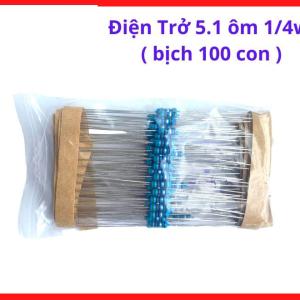 Điện Trở 5R1 0.25W, Điện Trở Công Suất 1/4W, Bịch 100 Con, Linh Kiện Điện Tử Dùng Cho Học Tập, DIY Và Sửa Chữa, kho linh kiện máy hàn.