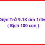 Điện Trở 9K1 1/4W Bịch 100 Con, Điện Trở 9.1K Công Suất 0.25W, Linh Kiện Điện Tử Chân Cắm Dùng Cho Máy Hàn, Mạch Điều Khiển, DIY Điện Tử, Arduino,