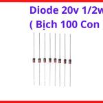 Diode Zener 20V 1/2W Bịch 100 Con, Linh Kiện Ổn Áp 20V, Bảo Vệ Quá Áp Mạch Điện Tử, Nguồn Xung, Máy Hàn Inverter, Mạch Điều Khiển Công Nghiệp, Chân Cắm DO35, Dùng Cho Sửa Chữa Và Lắp Ráp