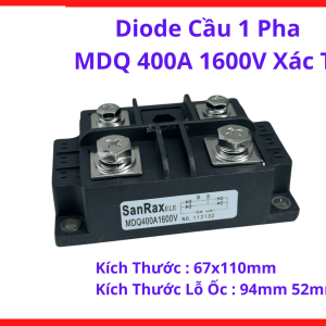 Diode Cầu 400A 1600V MDQ, Module Chỉnh Lưu 1 Pha Công Suất Cao, Phù Hợp Máy Hàn Biến Áp, Nguồn Mạ Điện Và Hệ Thống Nguồn DC Công Nghiệp, linh kiện máy hàn.