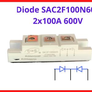 Diode SAC2F100N60S 2x100A 600V, Diode Siêu Nhanh Công Suất Cao, Module Diode Cathode Chung, Chuyên Dùng Máy Hàn Inverter, Nguồn Xung Công Nghiệp, Bộ Chỉnh Lưu Tần Số Cao Và Thiết Bị Công Suất