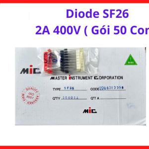 Diode SF26 2A 400V Gói 50 Con, Super Fast Recovery Diode, Linh Kiện Điện Tử Công Suất, Nguồn Xung SMPS, Máy Hàn Inverter, UPS Và Mạch Chỉnh Lưu Tần Số Cao
