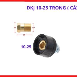 Bộ phụ kiện giắc cắm cáp hàn DKJ 10 25 trong chính hãng chất lượng vượt trội, thiết bị hỗ trợ kết nối hệ thống mạch điện công suất ổn định, chất liệu đồng thau tản nhiệt nhanh bảo vệ toàn diện máy hàn, linh kiện máy hàn.
