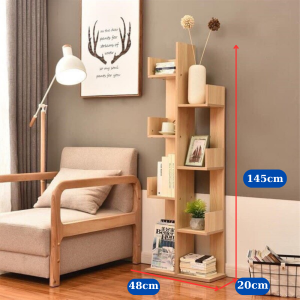 Kệ gỗ tủ sách xương rồng loại lớn – kệ decor cỡ lớn, trưng bày cây & sách