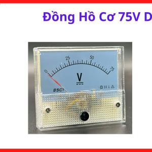 Đồng hồ báo vôn dạng cơ 75V DC cố định mặt máy, linh kiện đo điện áp dải áp chuẩn cho thiết bị hàn cắt, phụ kiện sửa chữa máy hàn điện tử cao cấp, vôn kế kim hiển thị trực quan chịu dòng xung nhiễu từ trường tốt, linh kiện máy hàn.