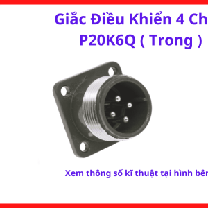 Giắc điều khiển 4 chân P20K6Q gắn âm tủ, đầu cắm tín hiệu dòng điện nhỏ cho máy hàn tig mig, cấu trúc bích tròn an toàn chống lỏng lẻo, linh kiện điện công nghiệp thiết yếu cho thợ sửa chữa, tối ưu hóa đường truyền dẫn tín hiệu