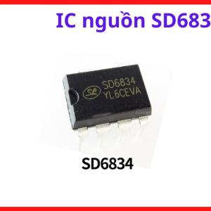 IC chân cắm nguồn xung SD6834 DIP8, chip pwm quản lý năng lượng tích hợp linh kiện chuyển mạch công suất nguồn đơn, linh kiện bán dẫn chân cắm chuyên dụng cho bo mạch máy hàn inverter, linh kiện chất lượng cao sửa chữa khối nguồn, linh kiện máy hàn.