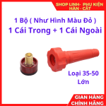 Hai Bộ Đầu Cắm Cáp Hàn DKJ 35 50 Kiểu Thái Cỡ Lớn Màu Đỏ Tương Thích Tốt Với Mọi Dòng Máy Hàn, Phụ Kiện Kỹ Thuật Đảm Bảo Không Sinh Nhiệt Khi Vận Hành Lâu