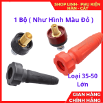 Giắc Hàn DKJ 35 50 Bản Kiểu Thái Loại Lớn Chất Liệu Đồng Thau Chống Oxi Hóa Hiệu Quả, Bộ Hai Đầu Nối Cáp Phân Biệt Màu Đen Đỏ Dành Cho Máy Hàn Tải Nặng