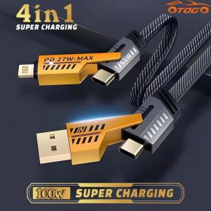Cáp 4in1 Đa Năng Sạc Nhanh PD65W – USB-C Lightning Micro USB, Tích Hợp Sạc Laptop, iPhone, iPad, Android, Chống Gãy, Siêu Bền